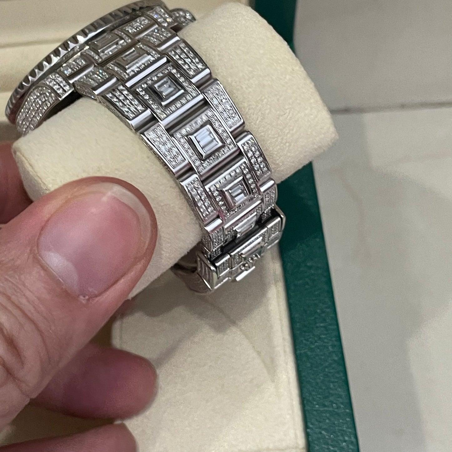 (Pre-Love) Rolex Diamond Ice GMT Master 2 Stainless Steel Custom Diamonds 40mm Model 116710LN Dec 2017 with Box and Authentication Card (Available - Bank Transfer only)