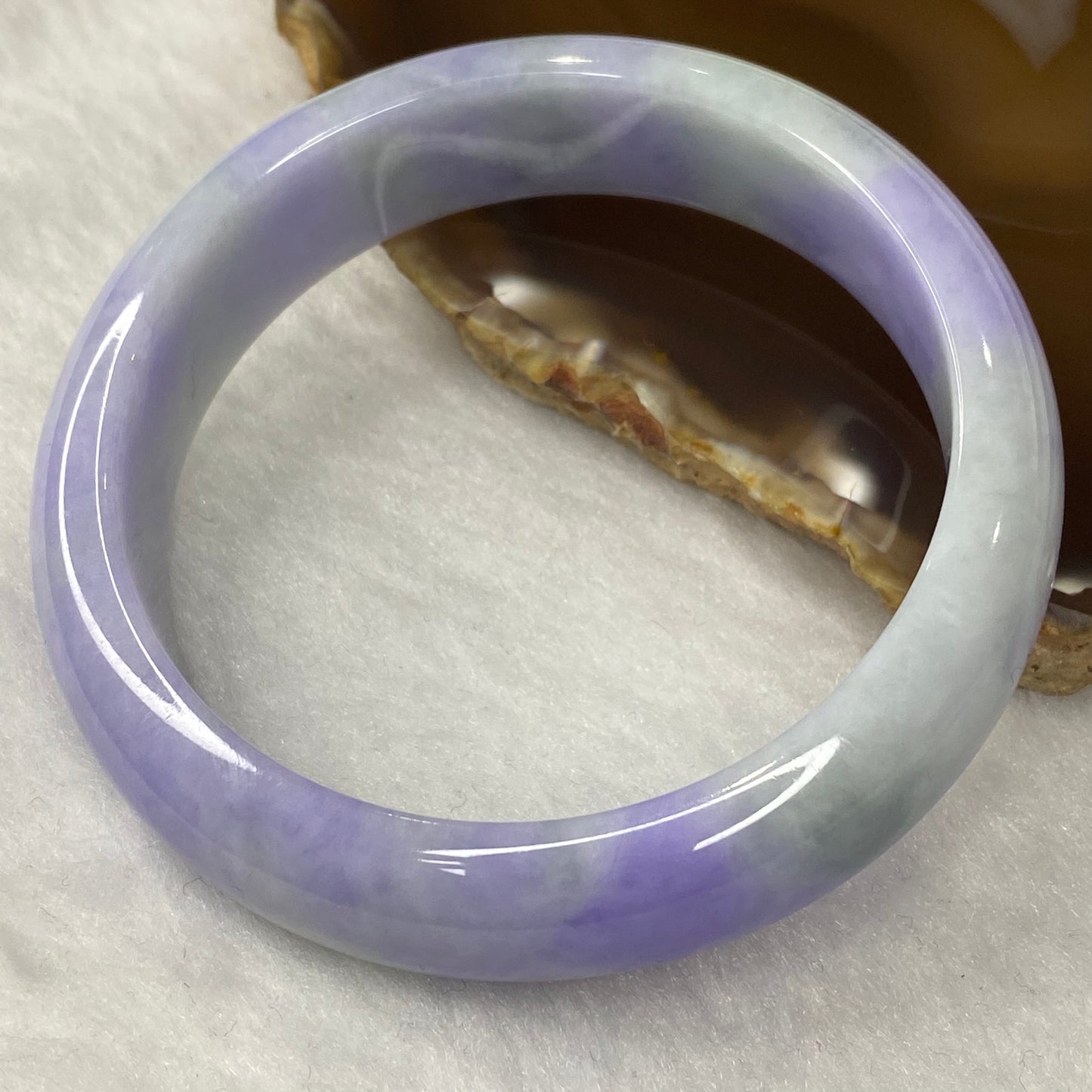 Rare Intense Bright Lavender Jadeite Bangle 76.06g Inner Dia 59.7mm 16.2 by 8.3mm