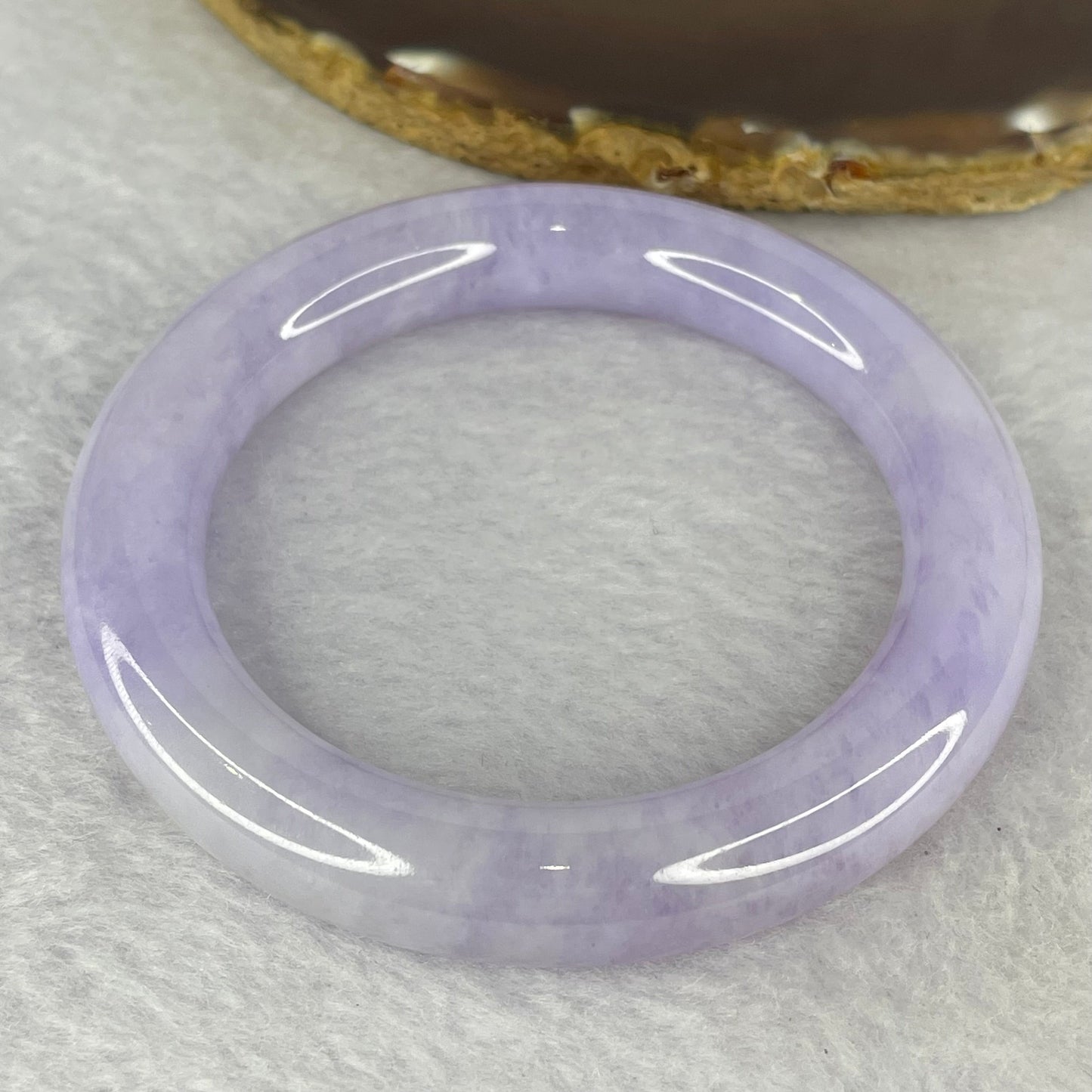 Rare High End Type A Translucent Full Intense Bright Lavender Jadeite Bangle 罕见高端 A 货全紫翡翠手镯 75.29g 371.41 cts Inner Diameter 57.20mm External Diameter 80.00mm 11.8 by 11.2mm (Perfect) with NGI Cert No. 16811701