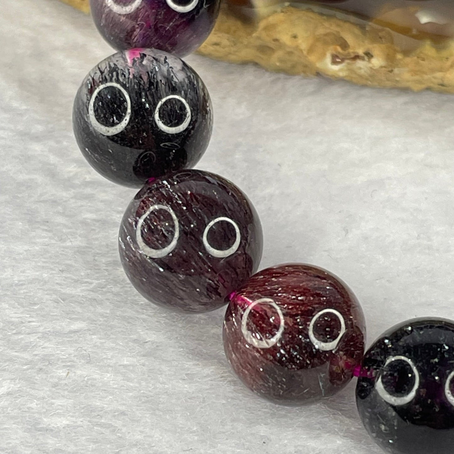 Very Very High End Natural Black Super 7 Crystal Bracelet 17 Beads 13.0mm 48.17g