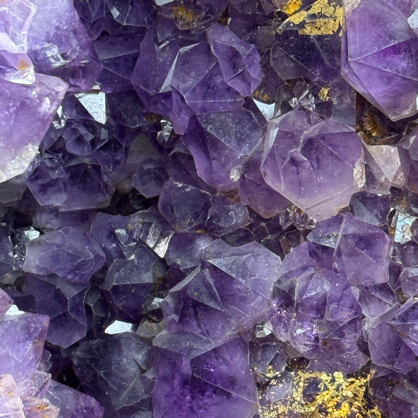 Natural Brazil Amethyst Cave with 24K Gold Patches 375.0 by 360.0 by 1.050,0mm