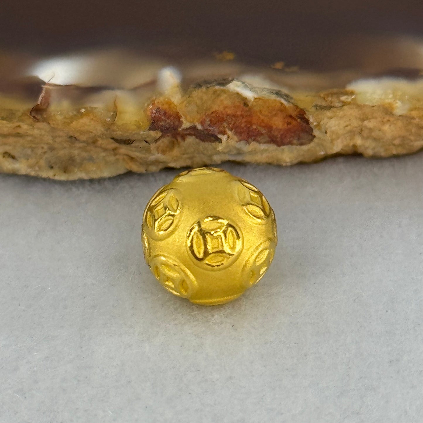 9999 24K Ancient Coins Design Gold Ball 10.0mm 0.88g