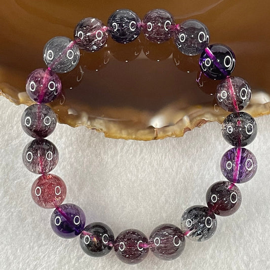 Very Very Good Natural Blackcurrant Super 7 Beads Bracelet 31.97g 17cm 10.8mm 19 Beads