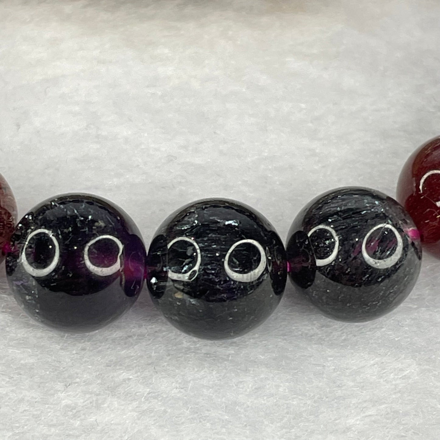 Very Very High End Natural Black Super 7 Crystal Bracelet 17 Beads 13.0mm 48.17g