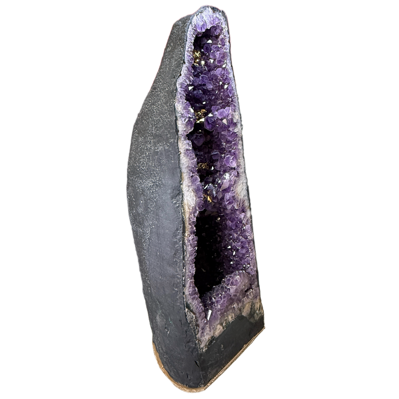 Natural Brazil Amethyst Cave with 24K Gold Patches 375.0 by 360.0 by 1.050,0mm