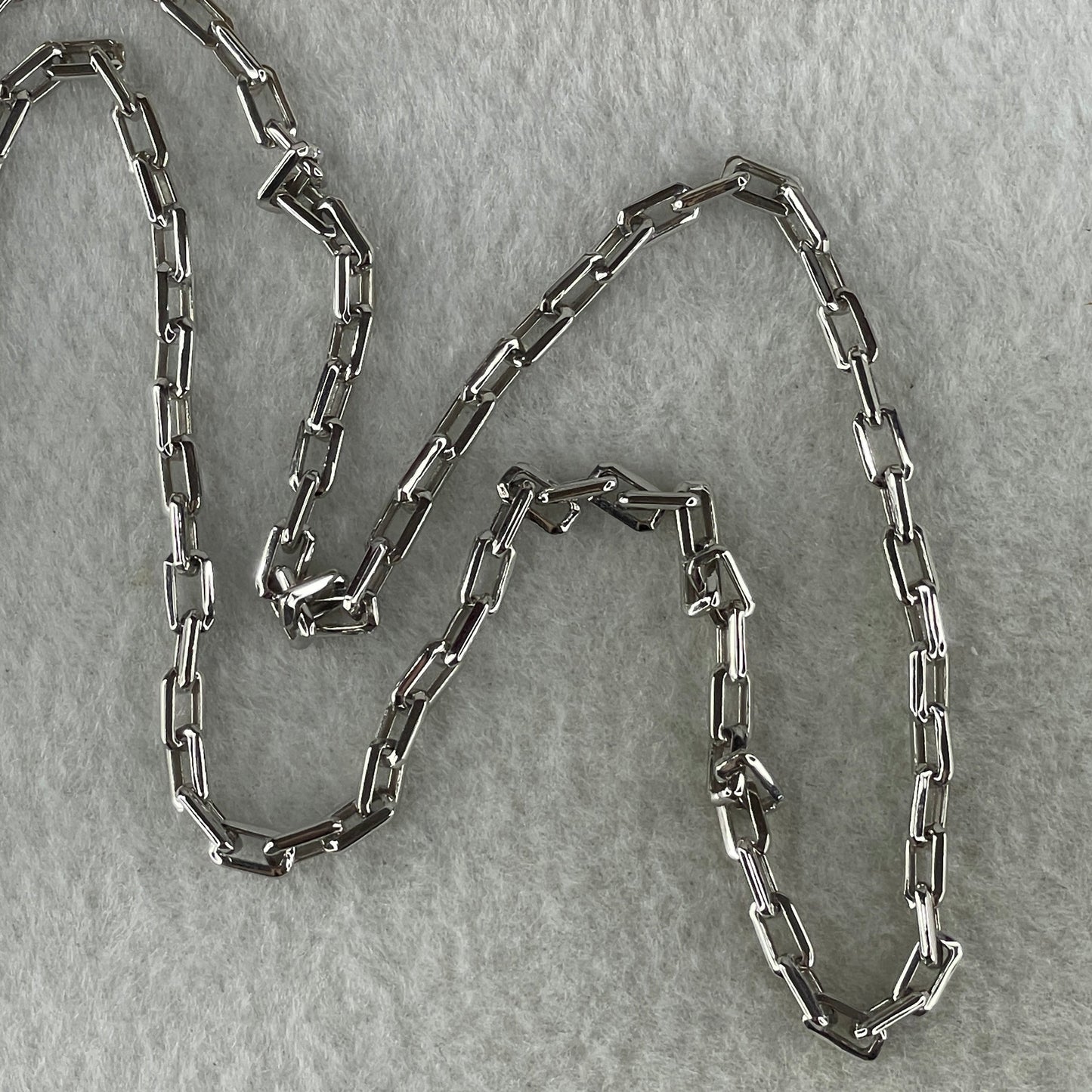 Platinum PT950 Paper Clip Chain Necklace 25.24g 3.7mm 60cm
