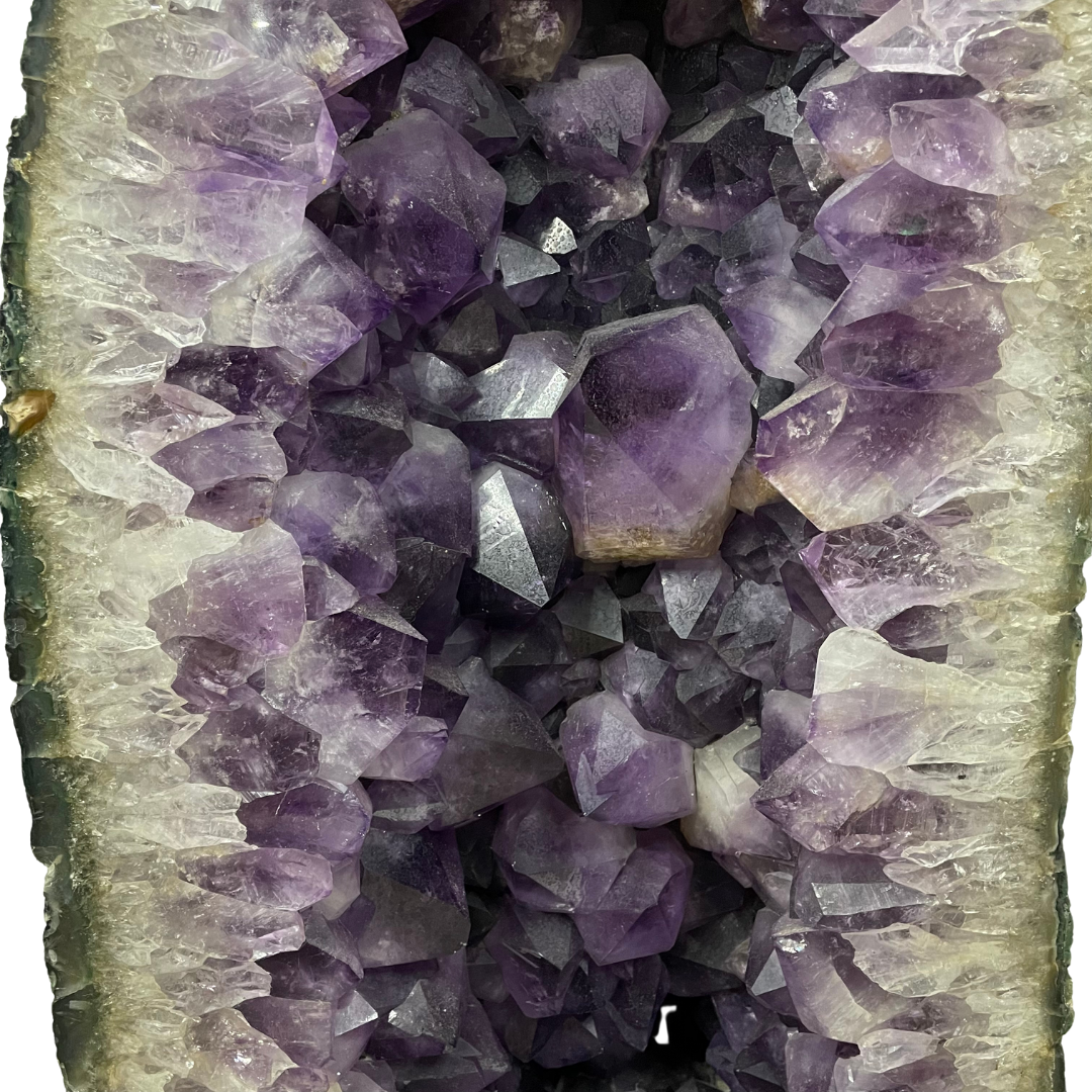 Thick Large Crystal Brazil Natural Amethyst Display Wooden Stand - 78.6kg 815 by 445 by 420mm