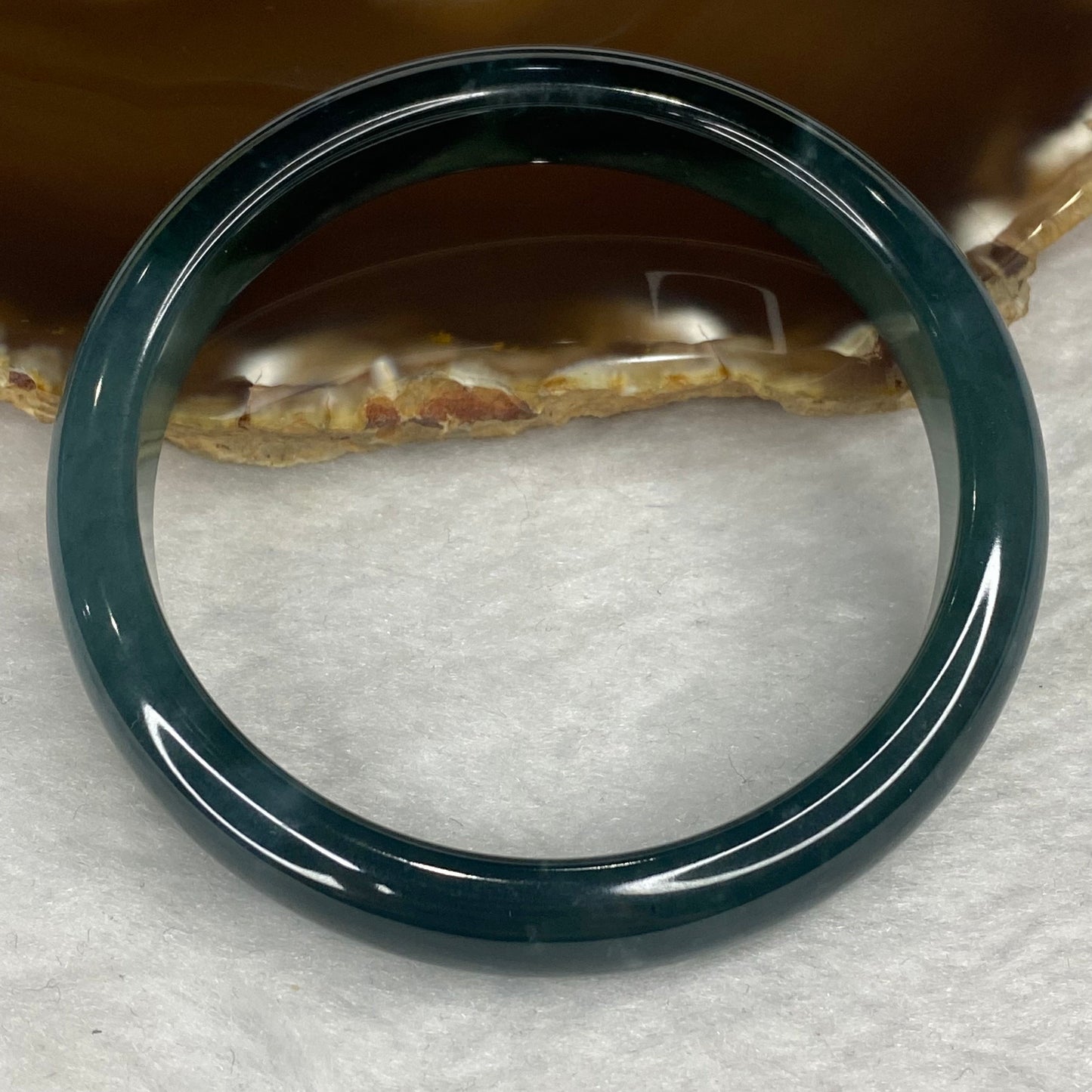 Rare High End ICY Type A Blueish Green Jadeite Bangle 198.38 Cts Inner Dia 57.35mm 10.3 by 7.1mm with NGI cert