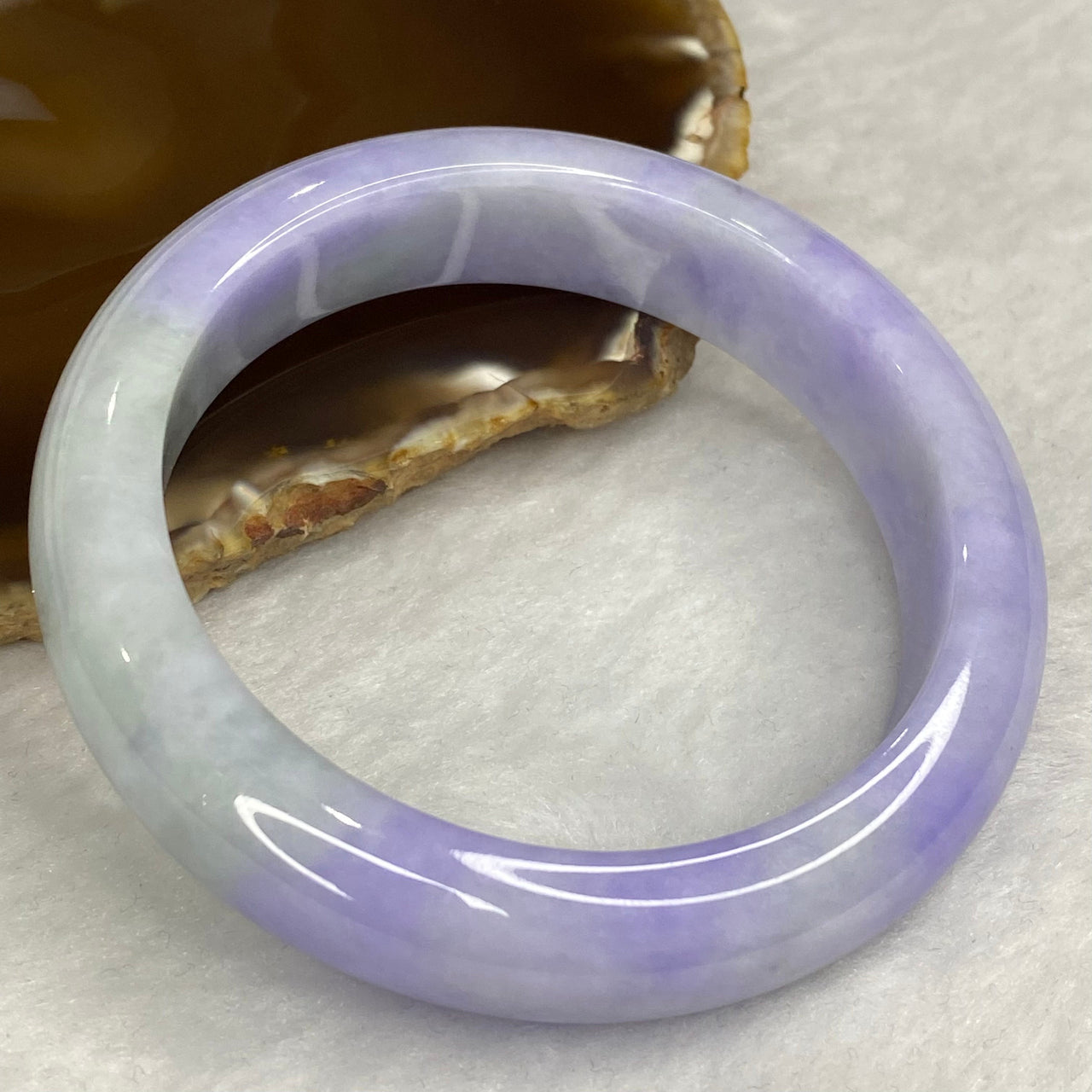 Rare Intense Bright Lavender Jadeite Bangle 80.62g Inner Dia 59.8mm 14.7 by 9.6mm