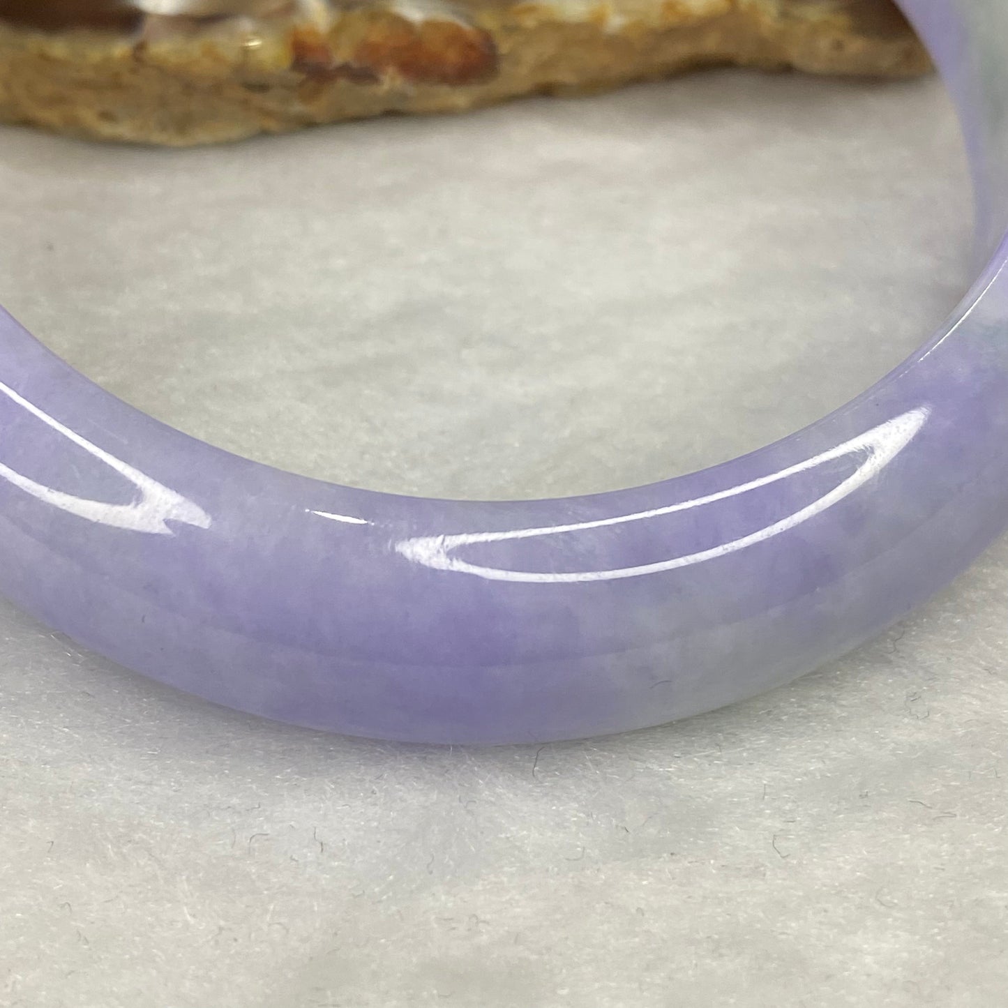 Rare Intense Bright Lavender Jadeite Bangle 76.06g Inner Dia 59.7mm 16.2 by 8.3mm