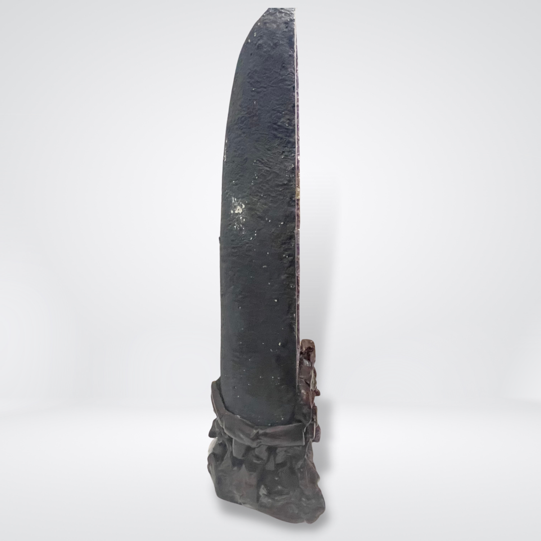 Unique Natural Amethyst with Silver Crystal at the bottom as Treasurers Gold Display Wooden Stand - 49.0kg 1020 by 310 by 330mm