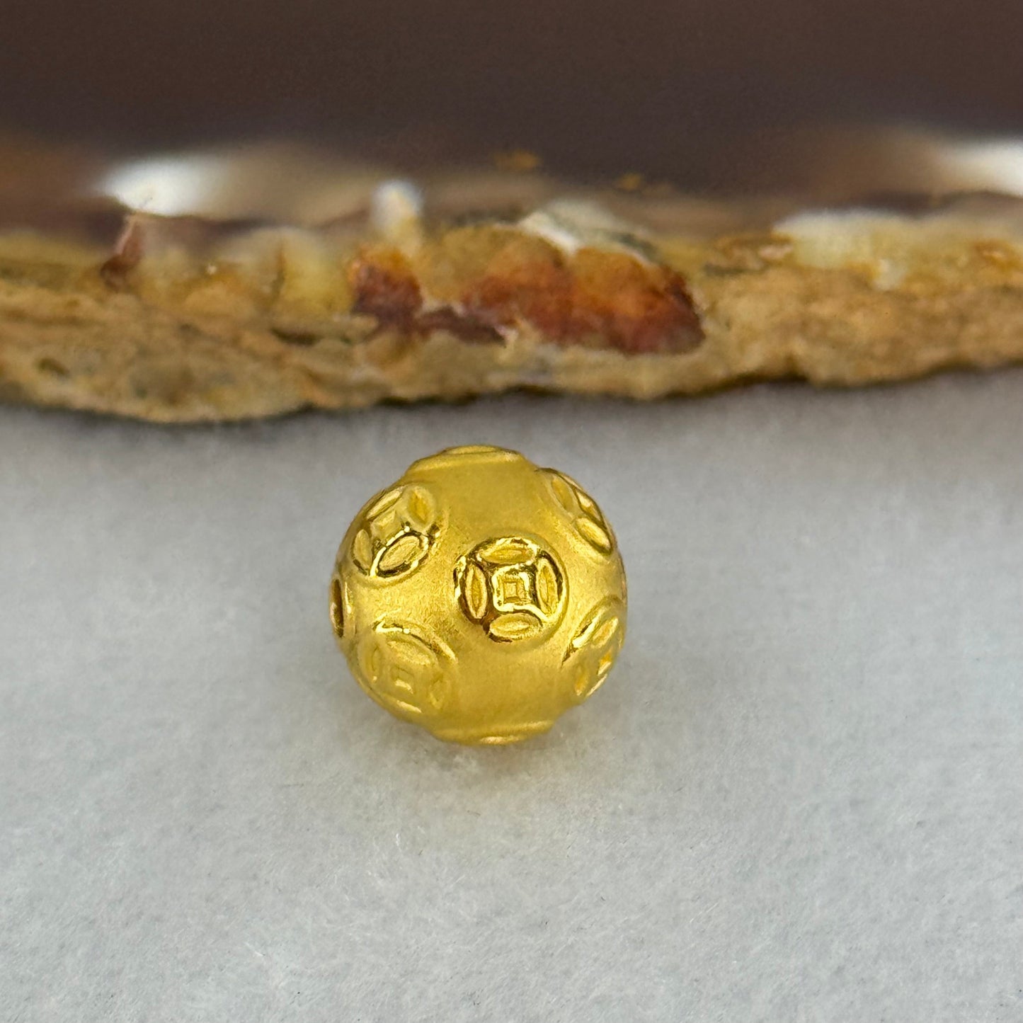 9999 24K Ancient Coins Design Gold Ball 10.0mm 0.96g