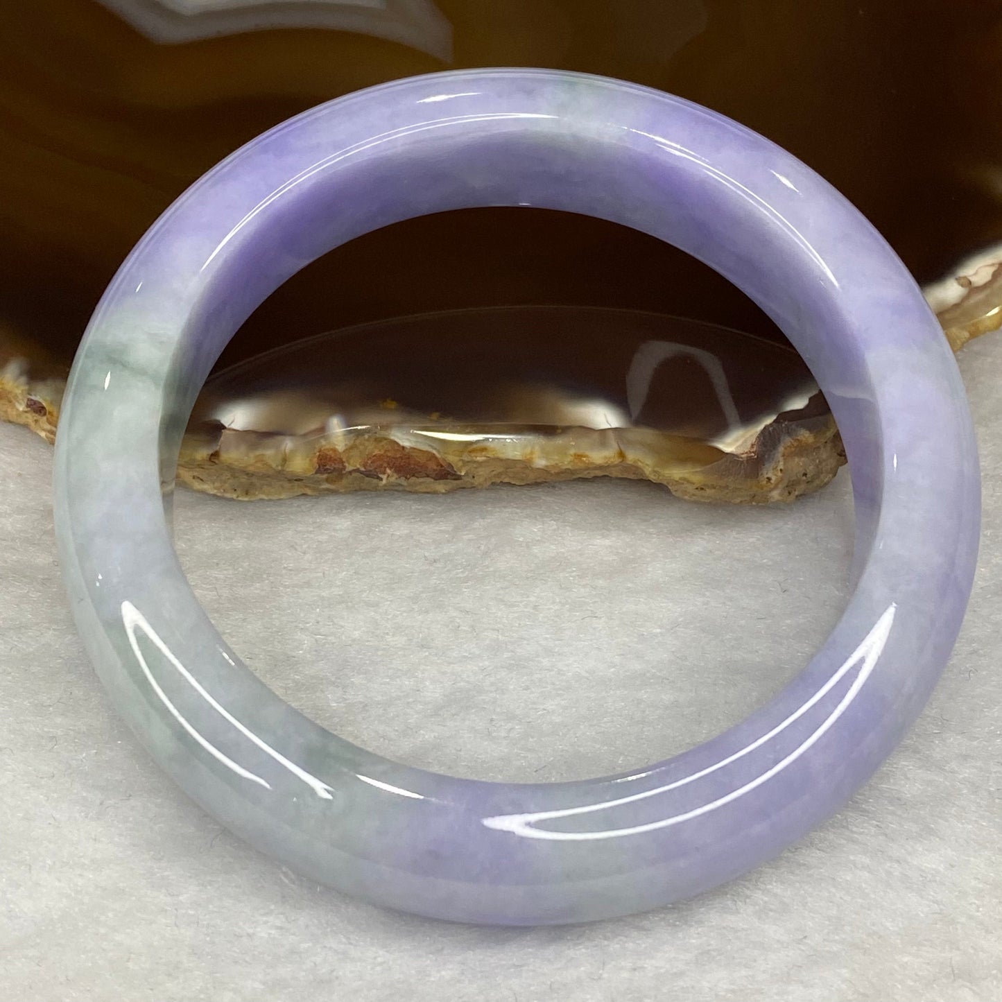 Rare Intense Bright Lavender Jadeite Bangle 80.62g Inner Dia 59.8mm 14.7 by 9.6mm