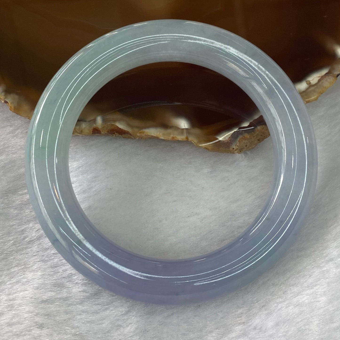 Rare High End Lavender Green Jadeite Bangle (NO LINE) 78.81g inner diameter 56.4mm 11.9 by 11.8mm