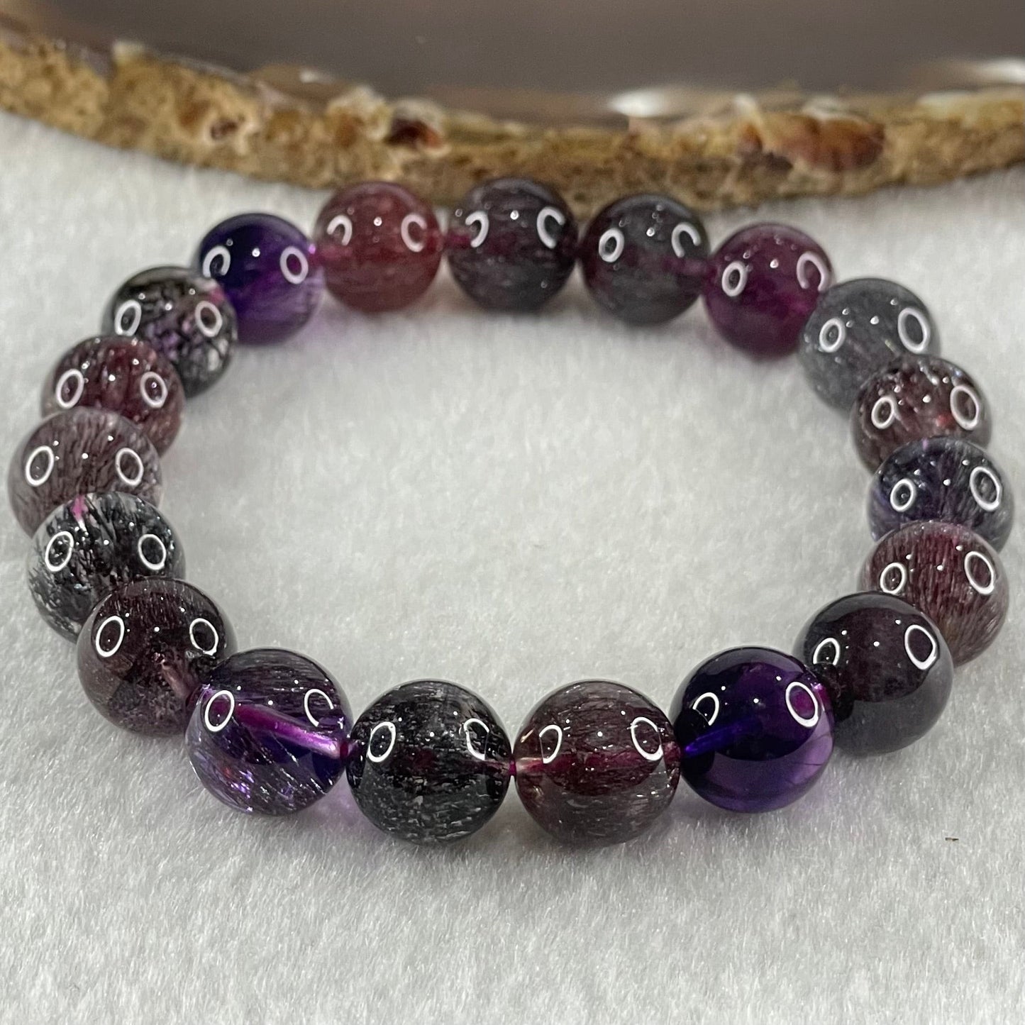 Very Very Good Natural Blackcurrant Super 7 Beads Bracelet 31.97g 17cm 10.8mm 19 Beads