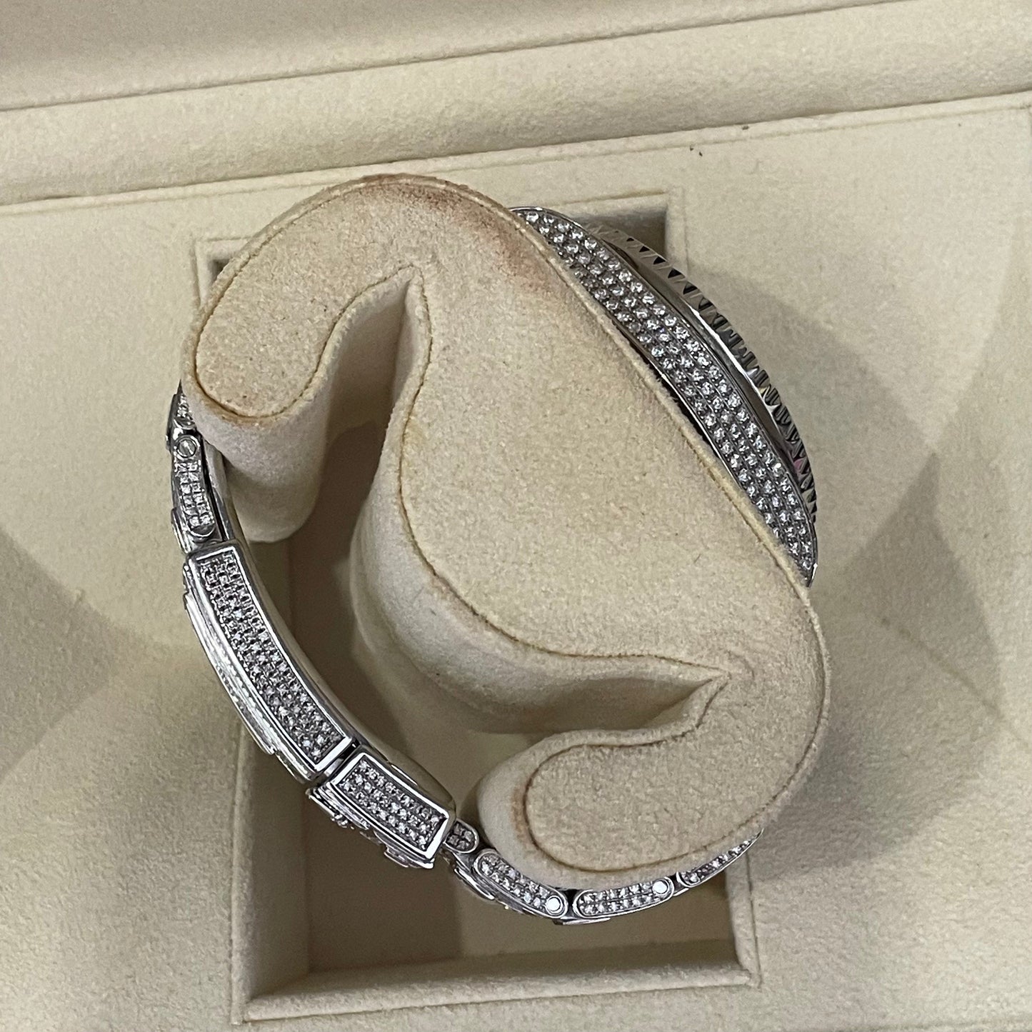 (Pre-Love) Rolex Diamond Ice GMT Master 2 Stainless Steel Custom Diamonds 40mm Model 116710LN Dec 2017 with Box and Authentication Card (Available - Bank Transfer only)