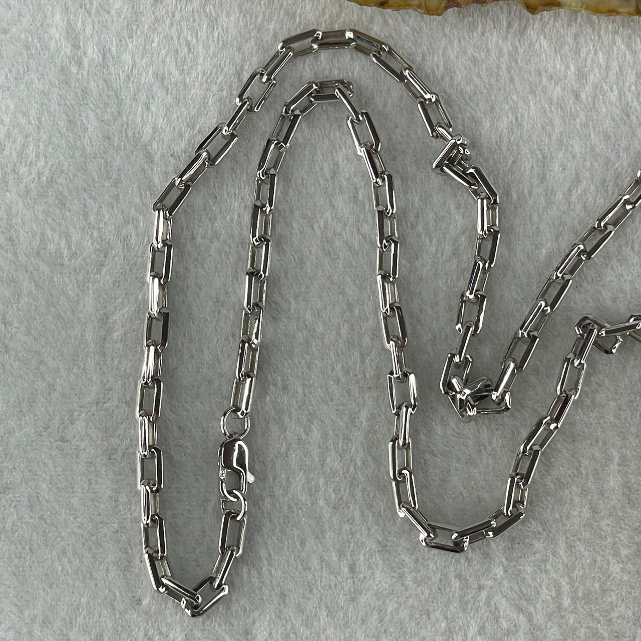 Platinum PT950 Paper Clip Chain Necklace 25.24g 3.7mm 60cm