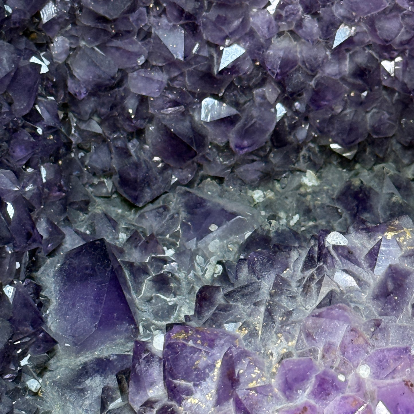 Natural Brazil Amethyst Cave with 24K Gold Patches 375.0 by 360.0 by 1.050,0mm