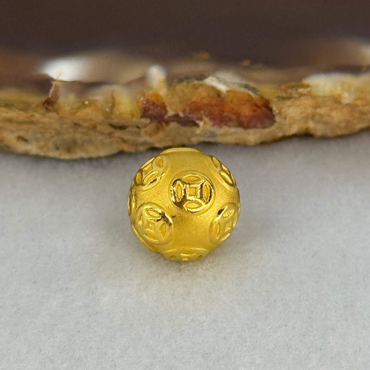 9999 24K Ancient Coins Design Gold Ball 10.0mm 0.88g (3% Additional for Credit Card & Subject to Gold Price Daily Rates)