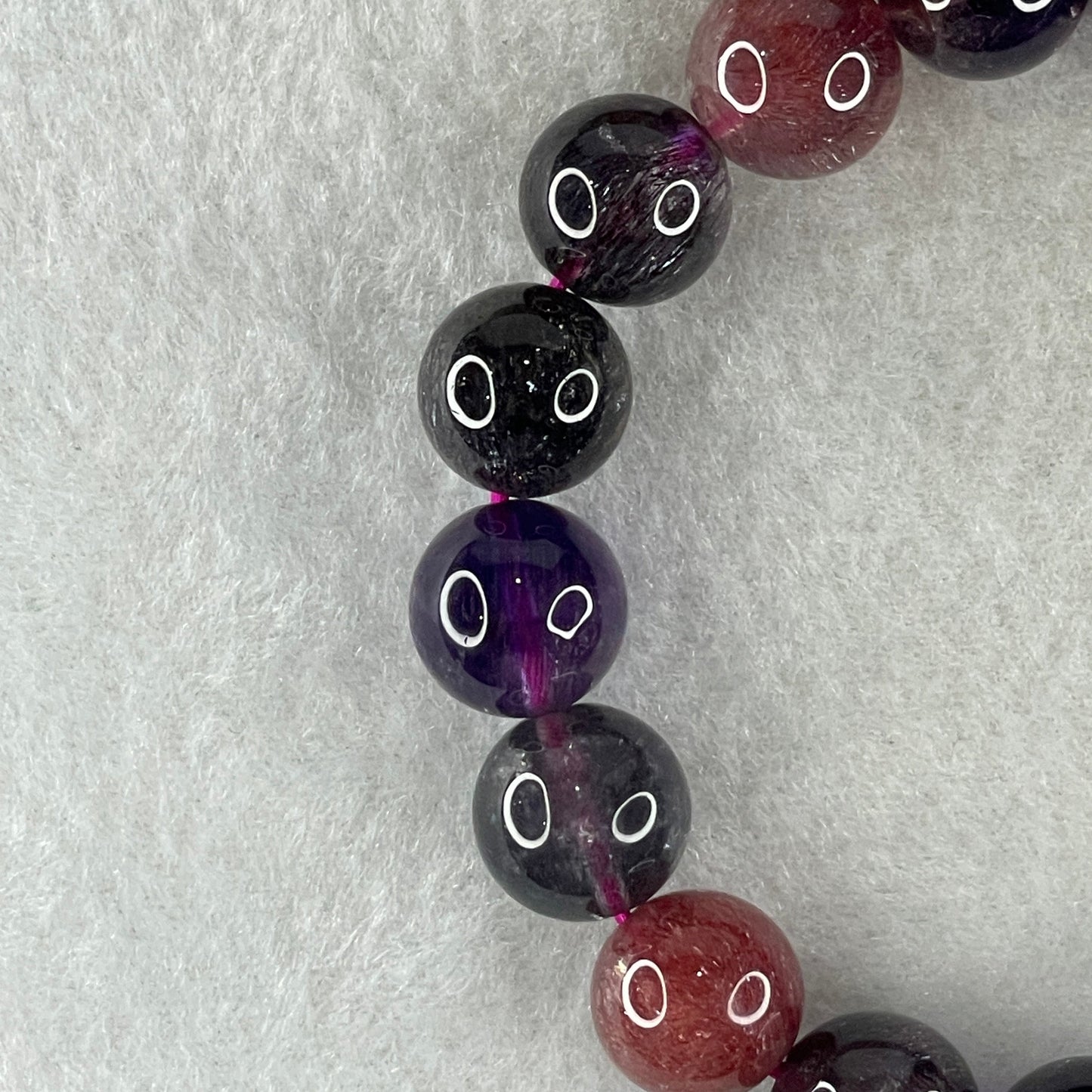 Very Very Good Grade Natural Blackcurrant Super 7 Beads Bracelet 42.87g 16cm 12.3mm 17Beads