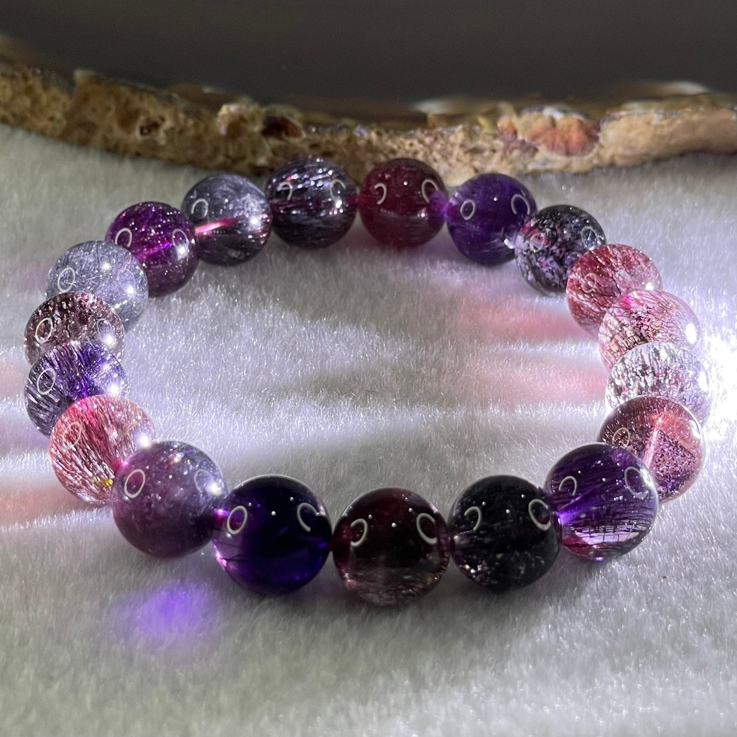 Very Very Good Natural Blackcurrant Super 7 Beads Bracelet 31.97g 17cm 10.8mm 19 Beads