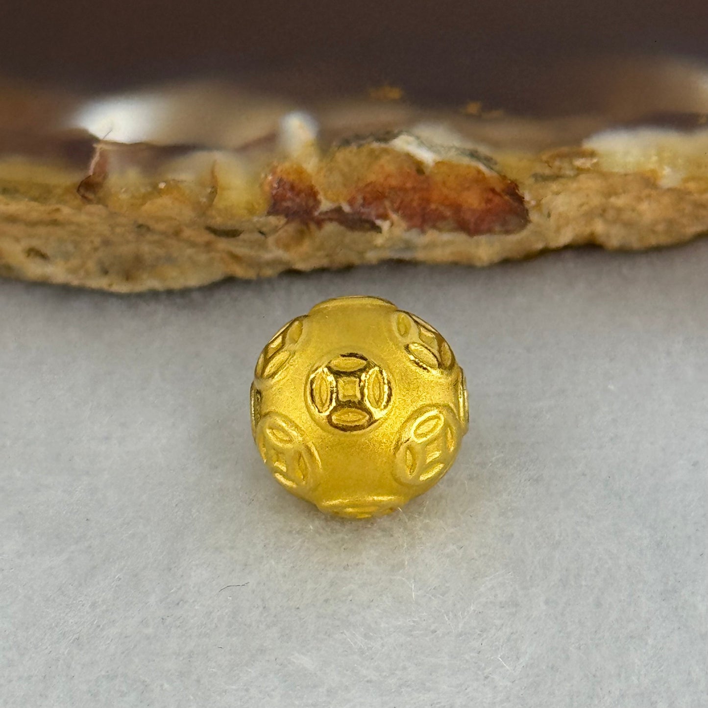 9999 24K Ancient Coins Design Gold Ball 10.0mm 0.95g