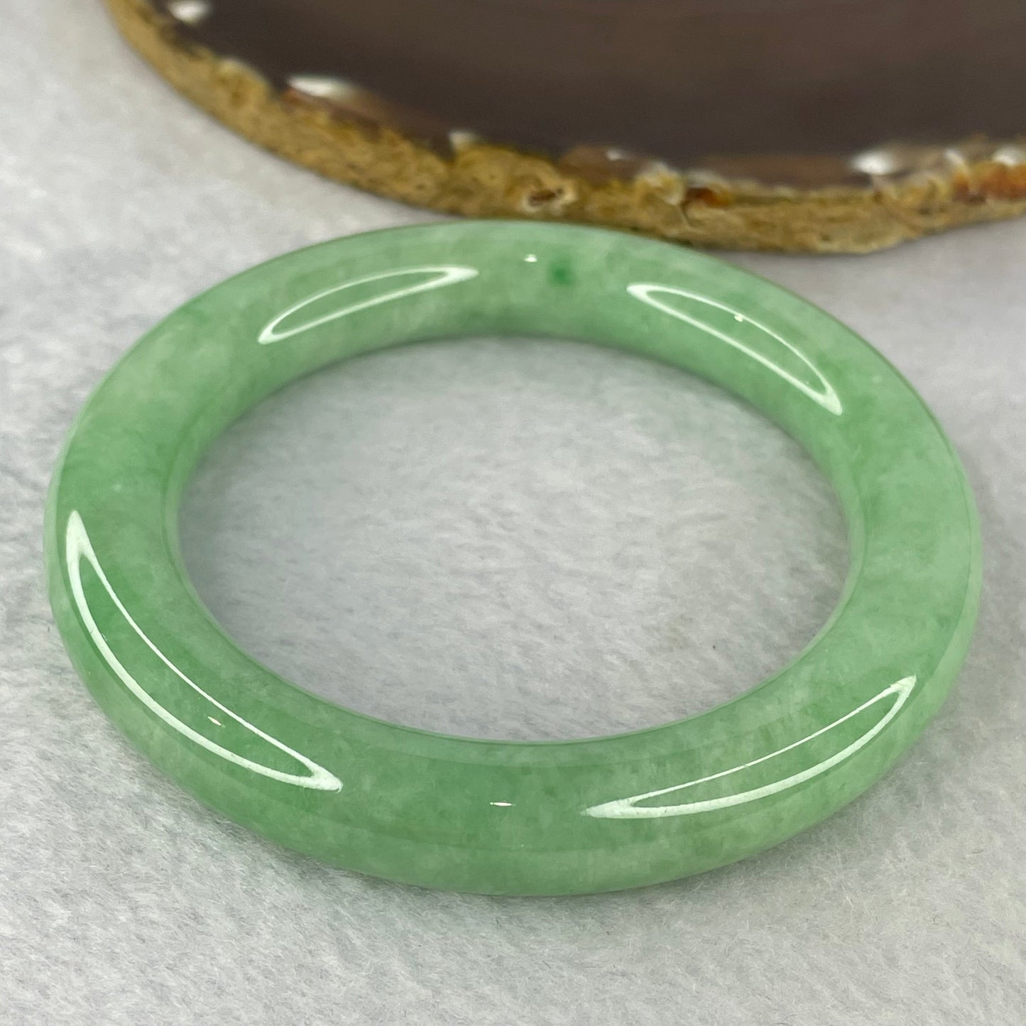 Rare High End Type A Translucent Full Intense Apple Green Jadeite Bangle 罕见高端 A 货全浓苹果绿翡翠手镯 365.01 cts 73.00g Inner diameter 58.15mm External Diameter 80.70mm 11.2 by 11.3mm (Close to Perfect) with NGI Cert No. 16813547
