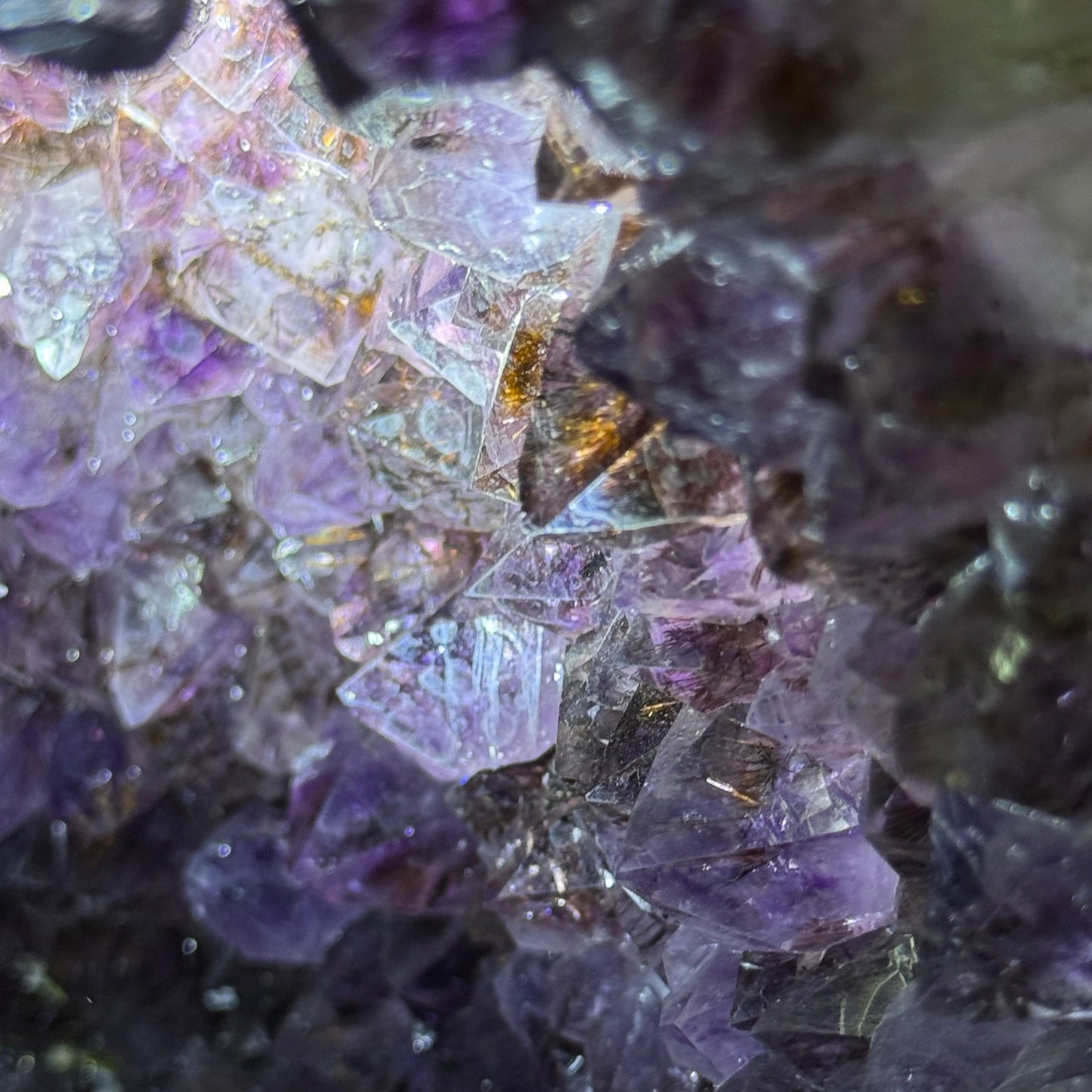 Rare Natural Amethyst Cacoxenite Cave Display with Wooden Stand 天然乌拉圭紫水晶洞摆件带木架 280.0 by 210.0 by 670.0mm