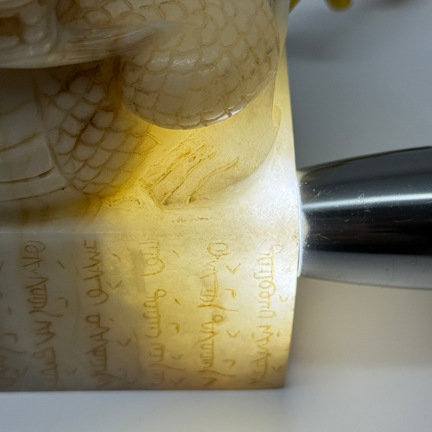 Rare Antique Natural Yellow White Nephrite Dragon Seal 2,154.7g 99.7 by 100.6 by 110.5mm