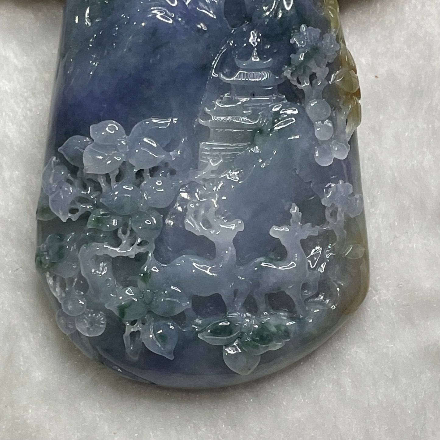 Rare High Quality Type A Intense Lavender Jade Jadeite Shan Shui 80.28g 71.0 by 44.9 by 12.5mm