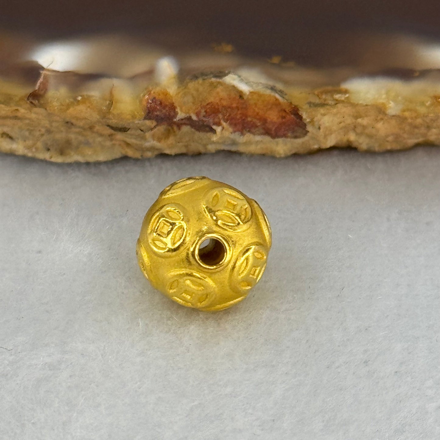 9999 24K Ancient Coins Design Gold Ball 10.0mm 0.96g