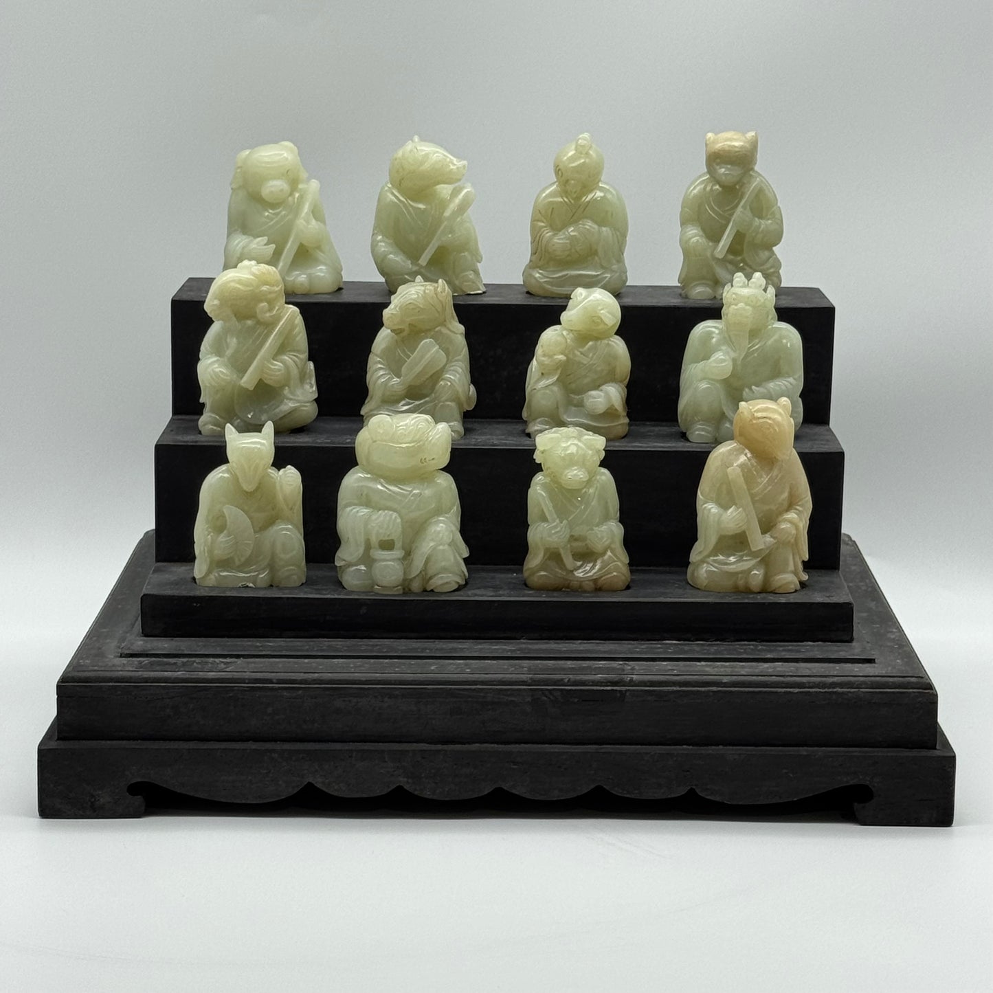 Rare Antique Natural Nephrite 12 Zodiac each about 164.5g H69.6 by L47.6 by B36.4mm Total 5,475g H26.4 by L33.5 by B26.0mm