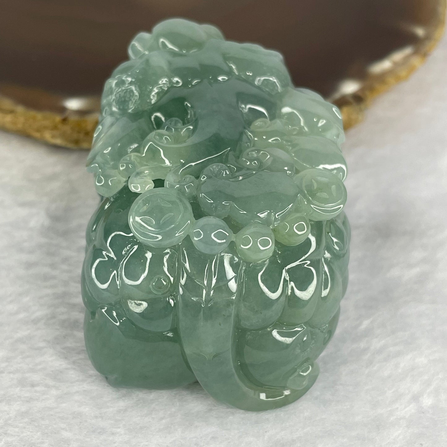 Very Rare Grand Master Type A Deep Intense Sky Blue Jadeite Pixiu with Ruyi and Coins and a Movable Ball inside Mouth 天空蓝貔貅翡翠 Display 184.17g 36.6 by 63.6 by 42.7mm