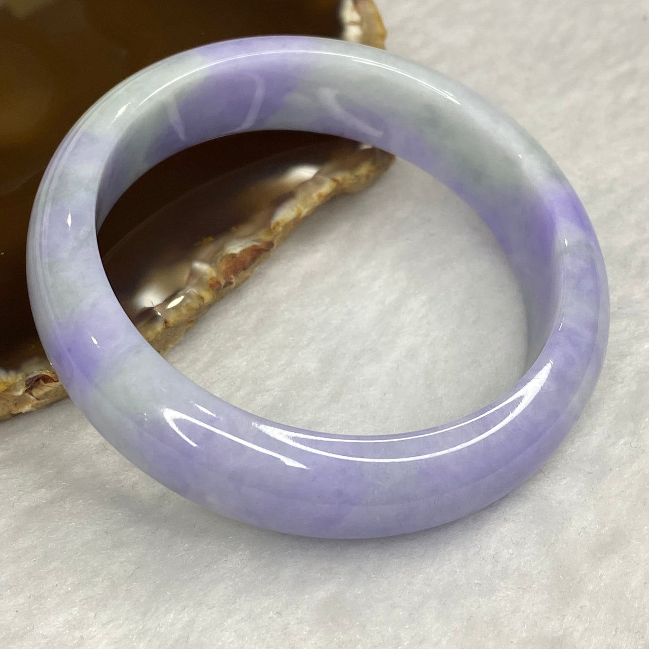 Rare Intense Bright Lavender Jadeite Bangle 76.06g Inner Dia 59.7mm 16.2 by 8.3mm