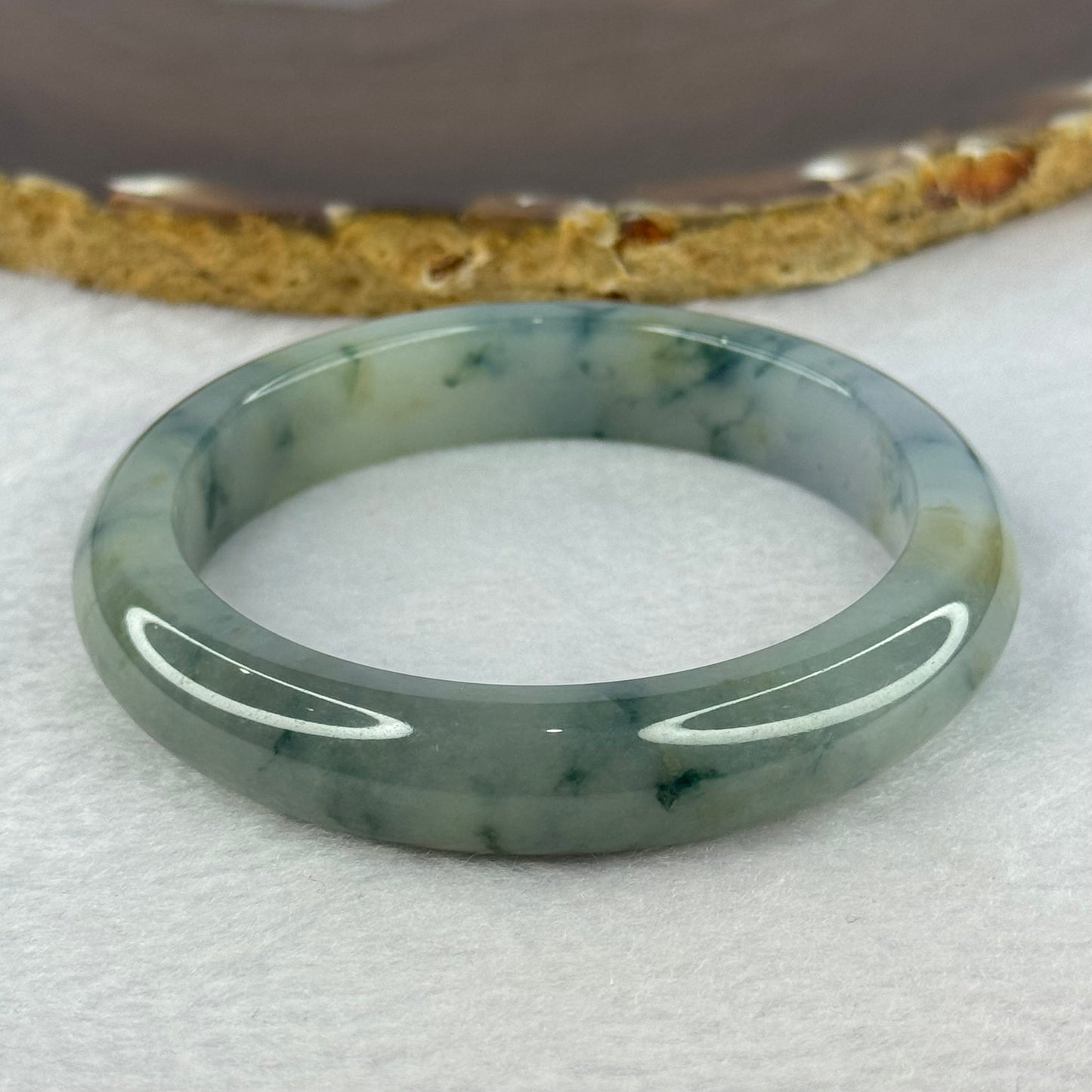 Type A Semi Icy Jelly 3 Colours Green Lavender Yellow Piao Hua Bangle 48.82g Internal Diameter 53.5mm 11.6 by 8.2mm (Close to Perfect)