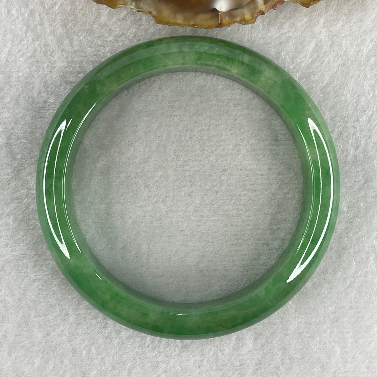 Type A Natural Old Mine Spicy Green Jadeite Bangle 291.82g 58.28g Inner Diameter 57.52mm 13.4 by 8.0mm (Very Slight External Line) with NGI Cert