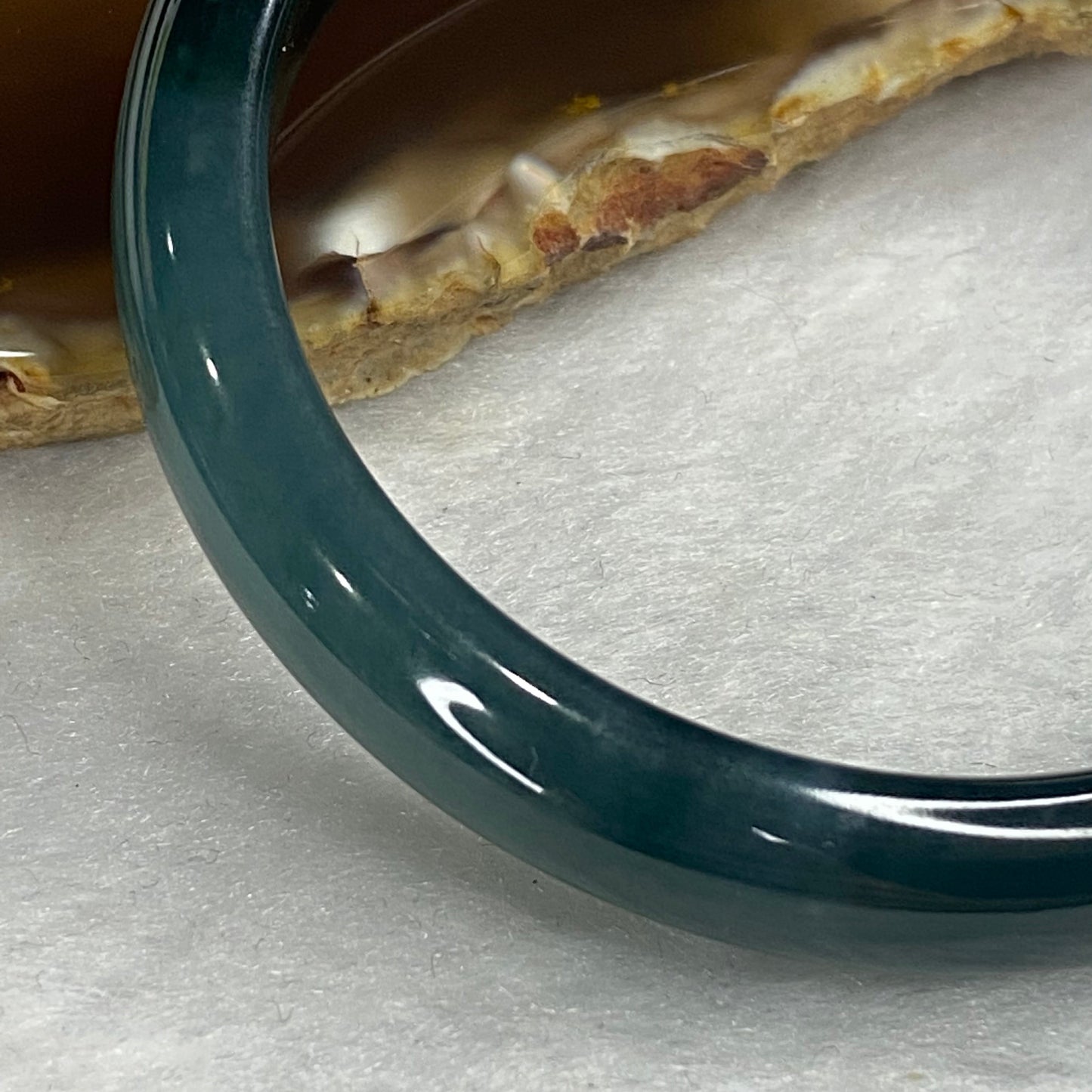 Rare High End ICY Type A Blueish Green Jadeite Bangle 198.38 Cts Inner Dia 57.35mm 10.3 by 7.1mm with NGI cert