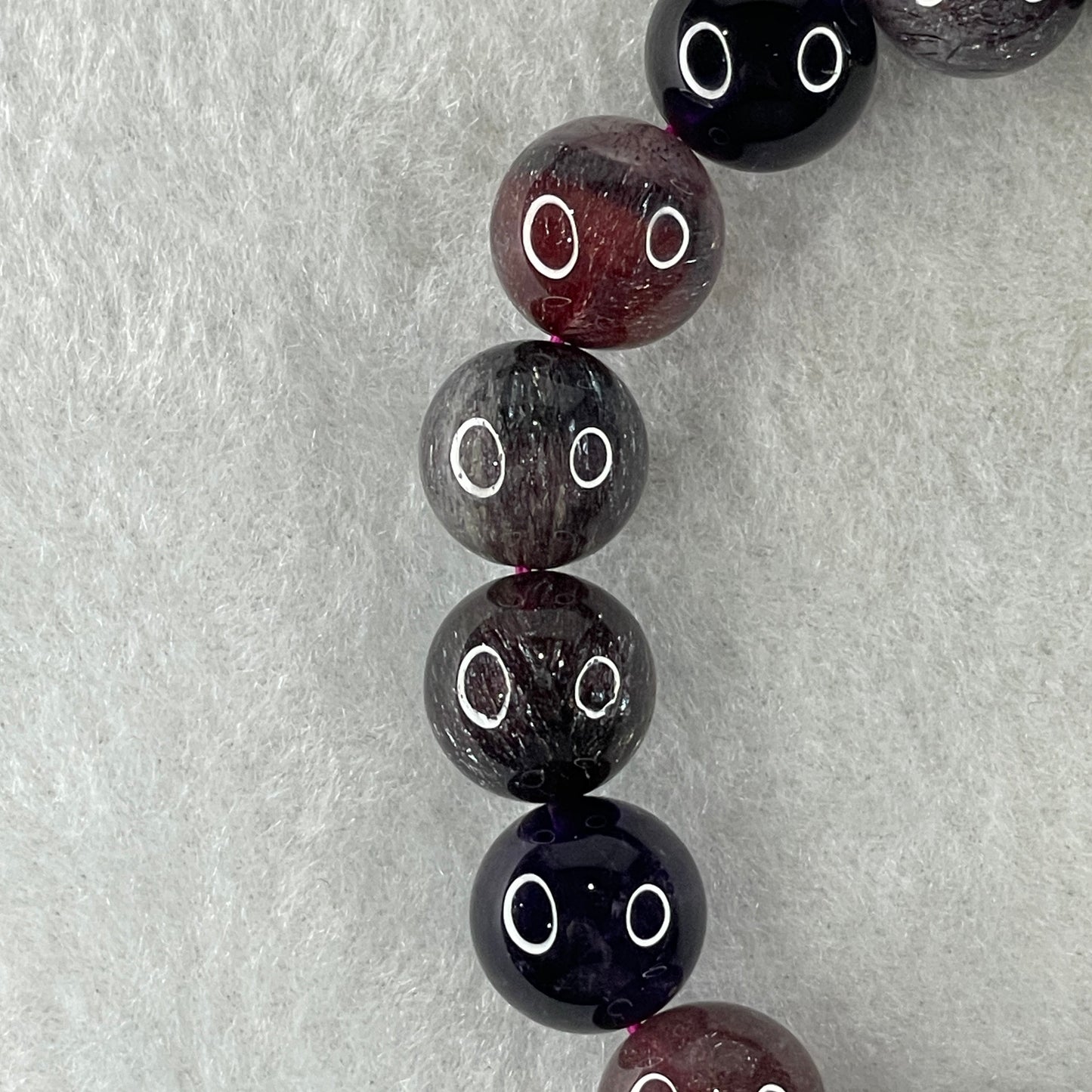 Very Very Good Grade Natural Blackcurrant Super 7 Beads Bracelet 39.86g 17cm 11.8mm 18Beads