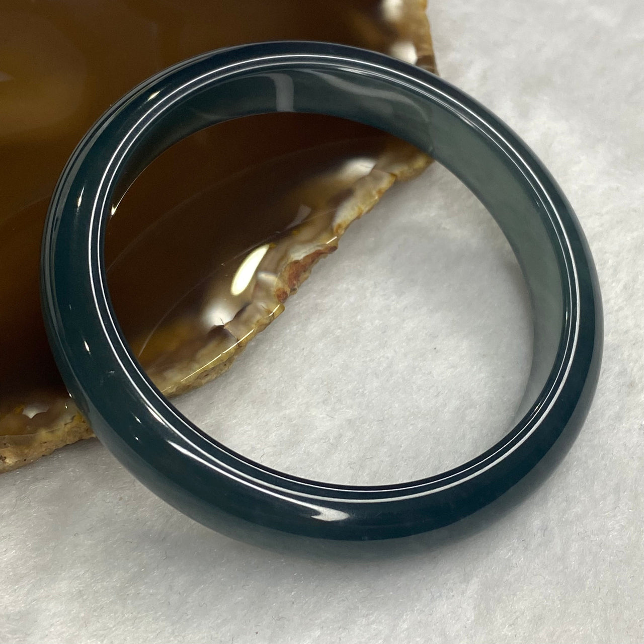 Rare High End ICY Type A Blueish Green Jadeite Bangle 244.27 cts Inner Dia 58.45mm 11.8 by 7.9mm with NGI Cert