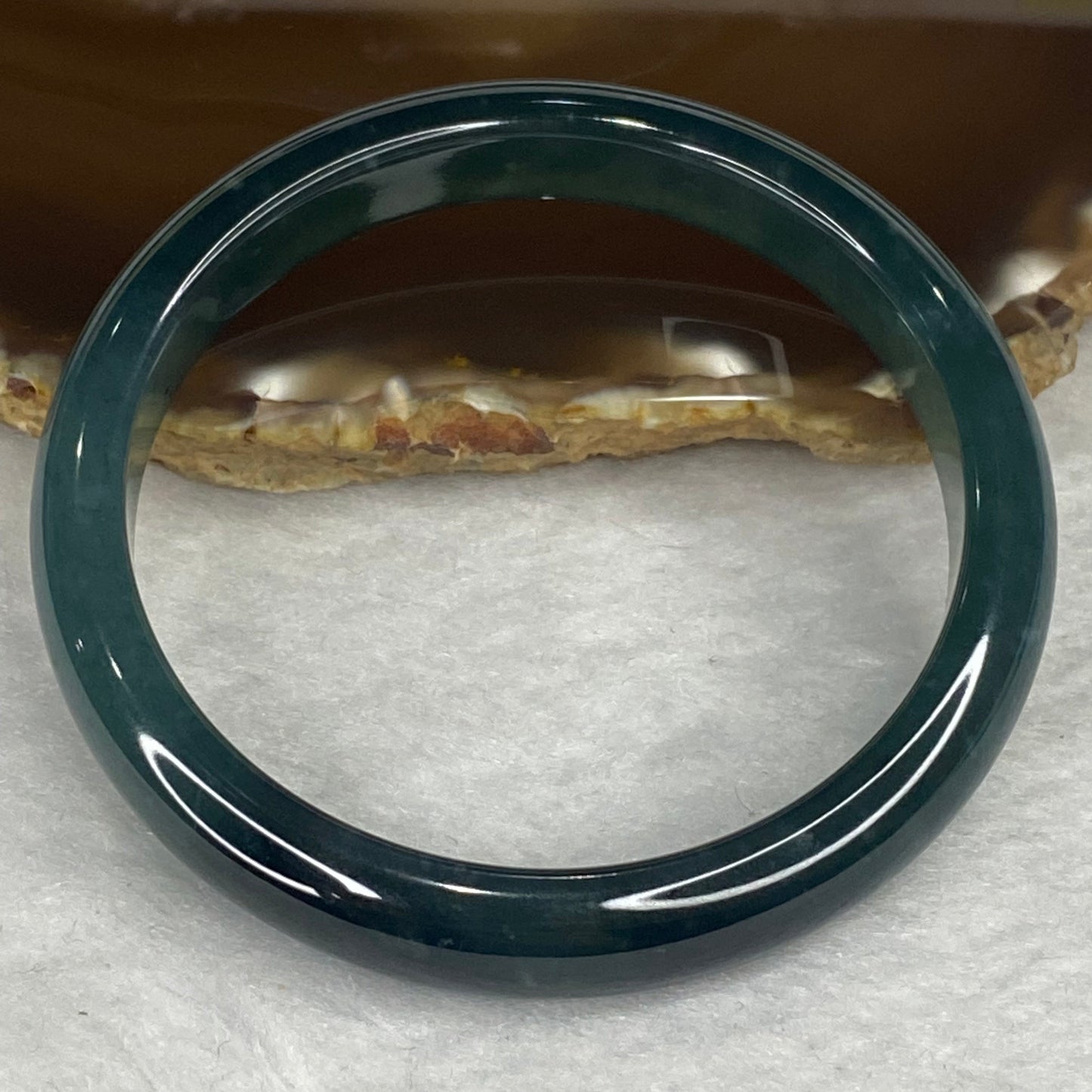 Rare High End ICY Type A Blueish Green Jadeite Bangle 198.38 Cts Inner Dia 57.35mm 10.3 by 7.1mm with NGI cert
