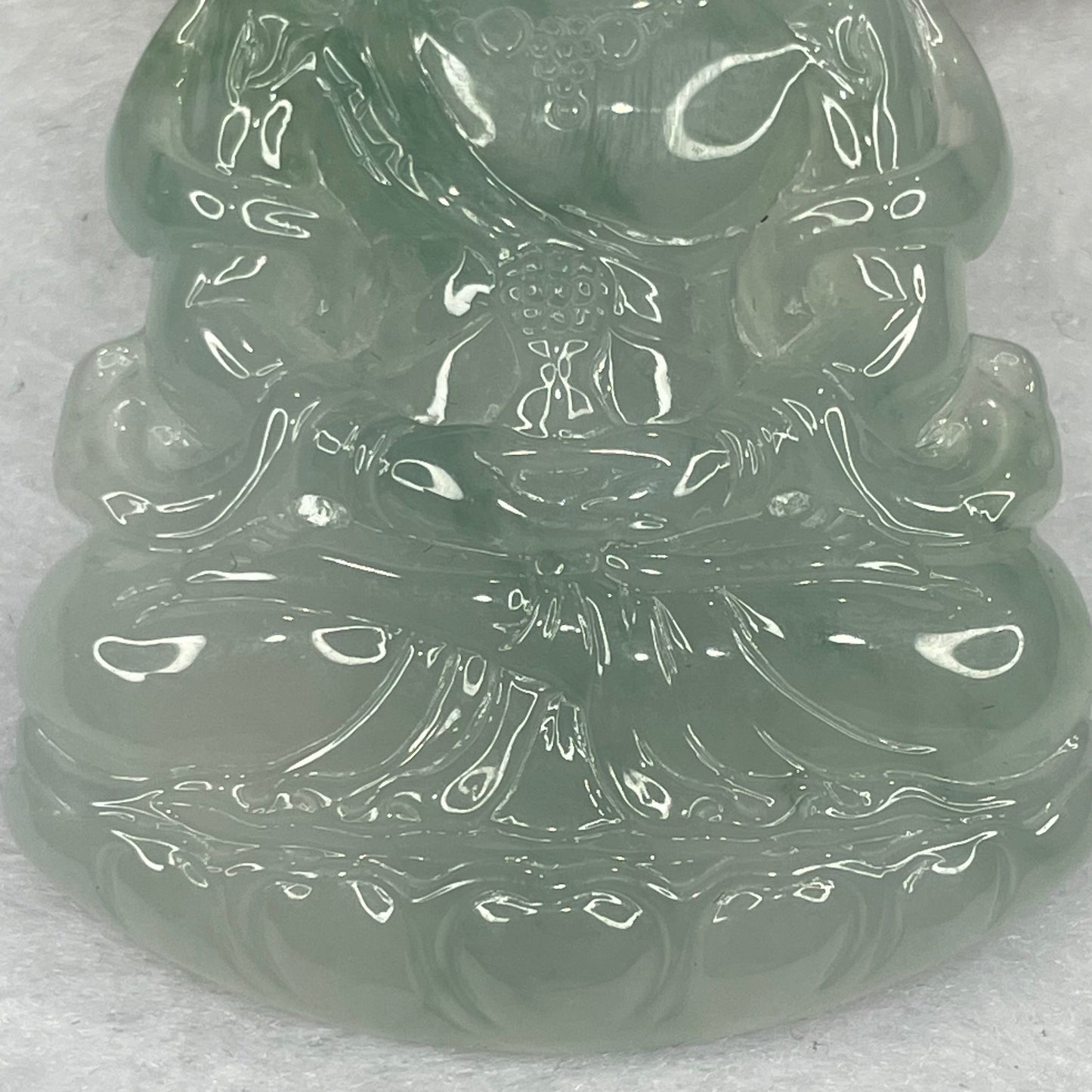 HIGH QUALITY Type A High Icy Green Piao Hua Tibetan Bodhisattva Jade Jadeite Pendant - 22.77g 56.2 by 38.1 by 6.0mm